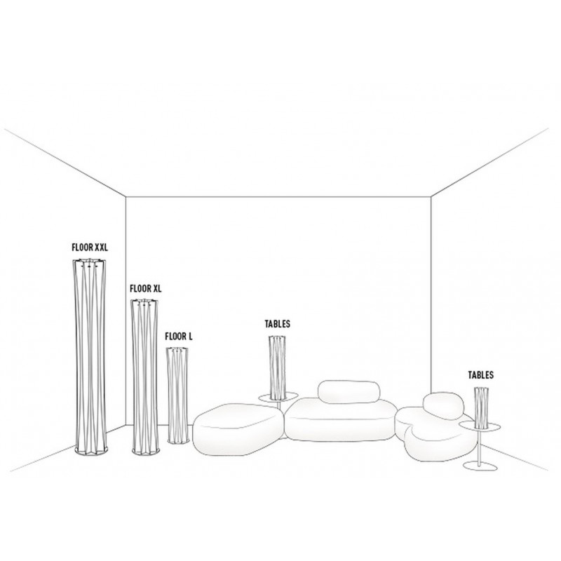 Slamp Bach XXL Lampada da Terra in con Base in Acciaio Inox e Dimmer