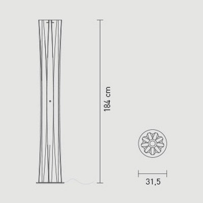 Slamp Bach XXL Lampada da Terra con Base in Acciaio Inox...