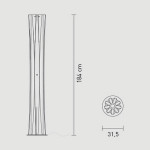 Slamp Bach XXL Lampada da Terra in con Base in Acciaio Inox e Dimmer