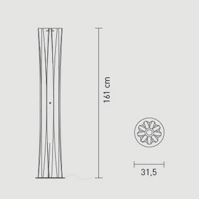 Slamp Bach XL Lampada da Terra con Base in Acciaio Inox e...