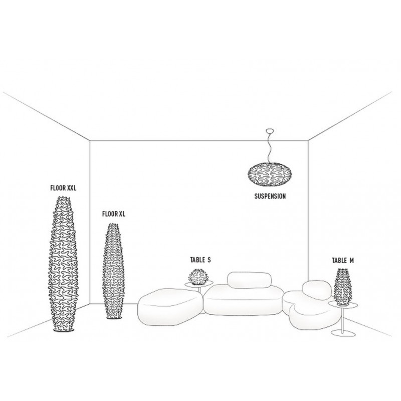 Slamp Cactus XL Lampada da Terra Oro con Base in Acciaio Inox