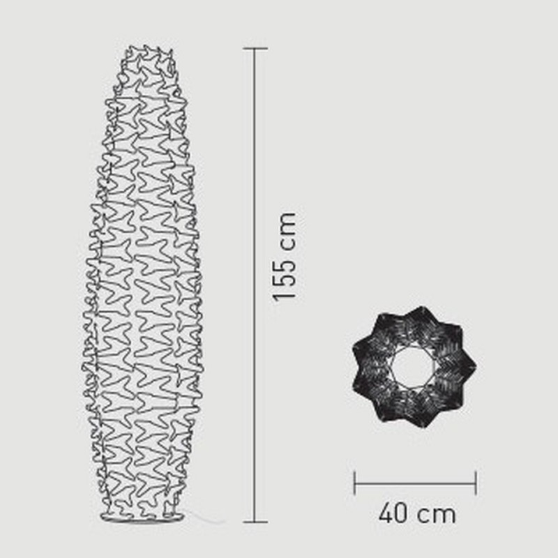 Slamp Cactus XL Lampada da Terra Oro con Base in Acciaio Inox