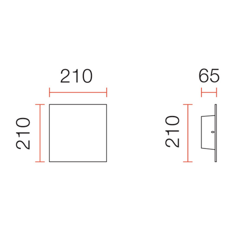 Quadrato LED - MISURE