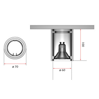Cilindro In Gesso Da Soffitto H. 10 D. 7 cm GU10 LED o...