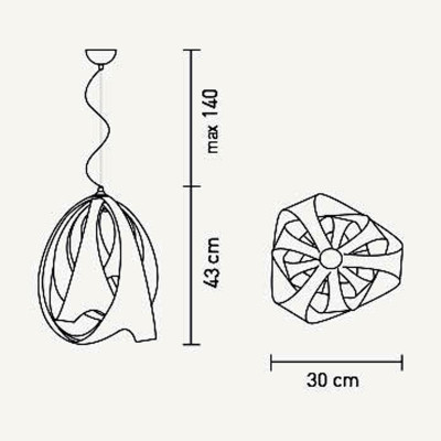 Slamp Goccia Prisma Lampada a Sospensione 30 cm