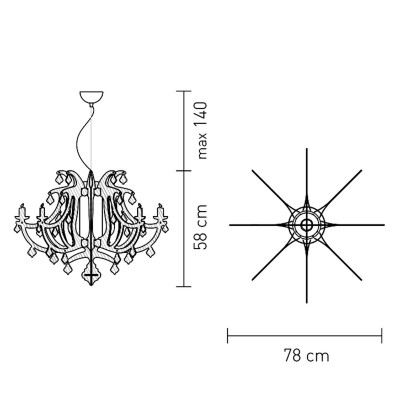 Slamp Ginetta Lampada a Sospensione 78 cm