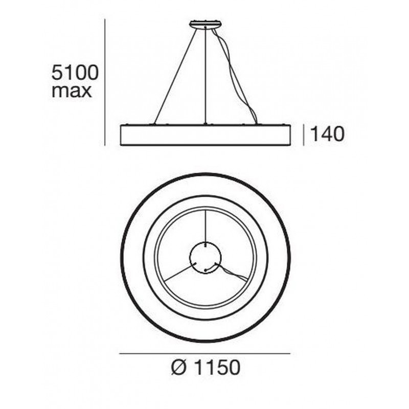 Linea Light MA&DE SATURN SOSPENSIONE Cm 115 Dimmerabile