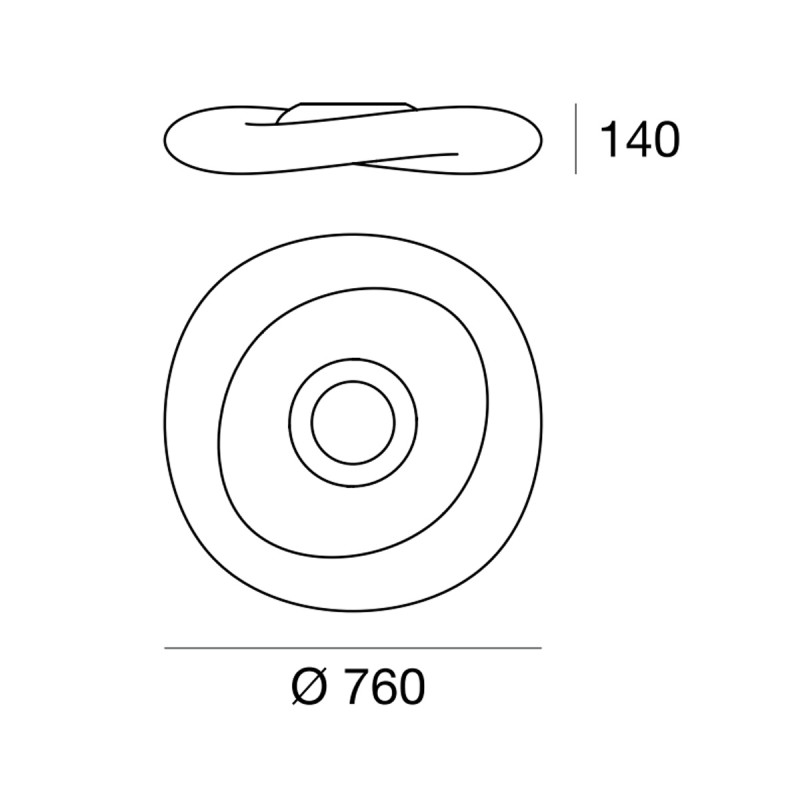 Linea Light MA&DE Mr Magoo Plafoniera Circolare 73 cm 44W LED