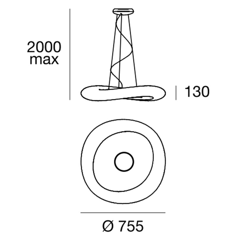 Linea Light MA&DE Mr Magoo Lampada Sospensione 73 cm 44W LED