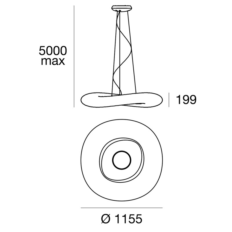 Linea Light MA&DE Mr Magoo Lampada Sospensione 112 cm Basso Consumo 144W