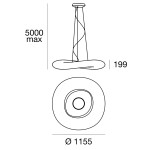 Linea Light MA&DE Mr Magoo Lampada Sospensione 112 cm Basso Consumo 144W