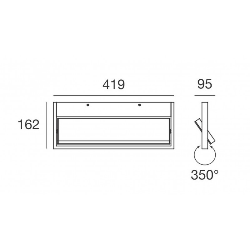 Linea Light MA&DE TABLET Applique LED Orientabile 42 cm 19W