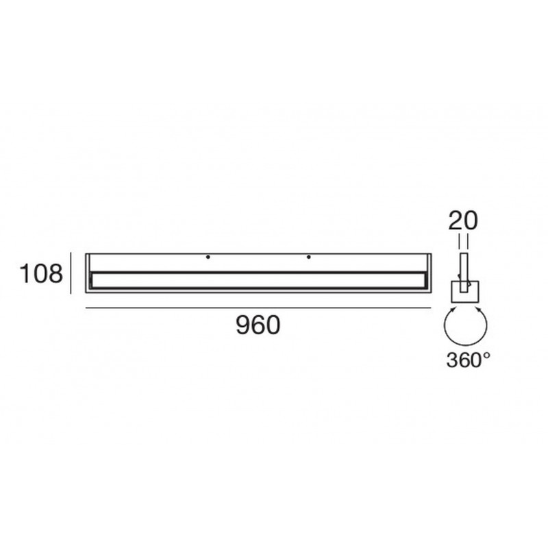 Linea Light MA&DE Tablet W1 Applique LED Orientabile 96 cm 31W