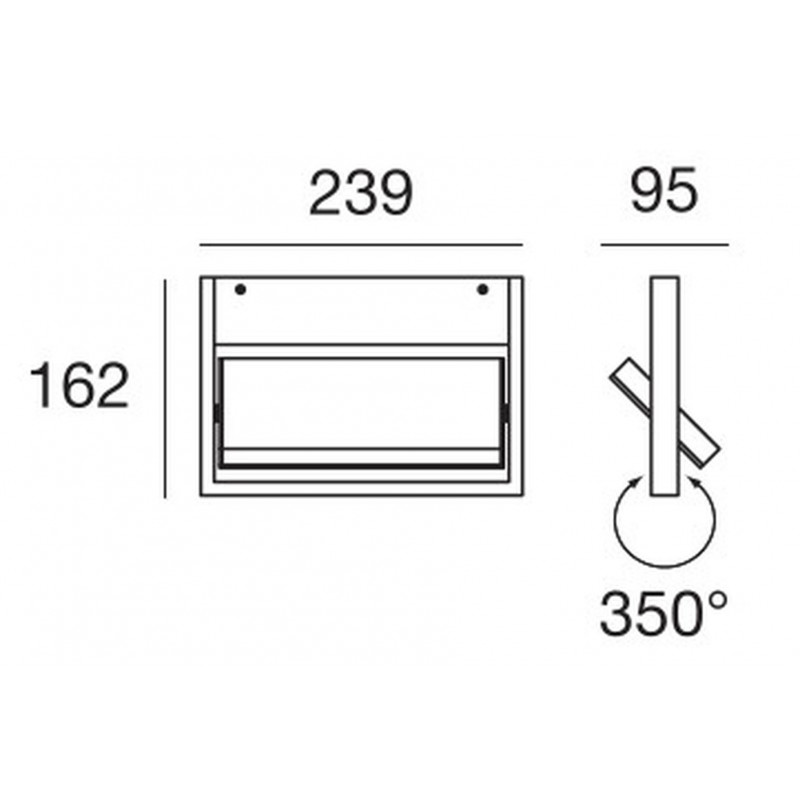 Linea Light MA&DE TABLET W1 Applique LED Orientabile 24 cm 15 W