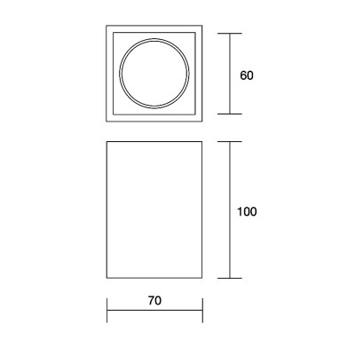 Cubetto In Gesso Da Soffitto H. 10 L. 7 cm GU10 LED o...