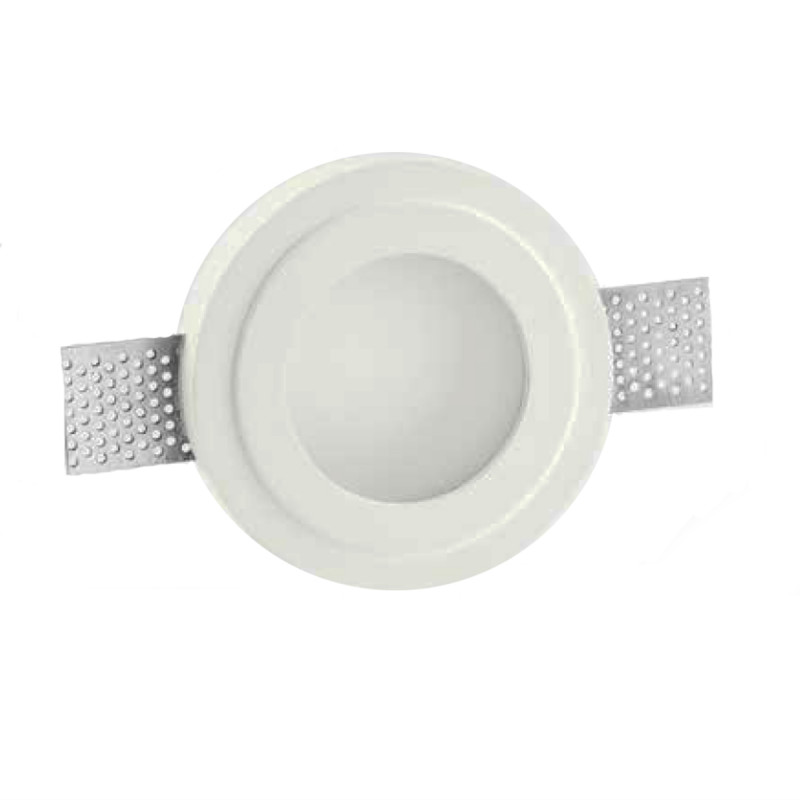 Faretto in gesso da incasso rotondo con vetro tinteggiabile per ... Faretti da incasso per cartongesso a led