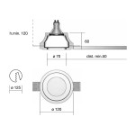 Faretto In Gesso Da Incasso Rotondo Con Vetro Gu10 Led O Alogena