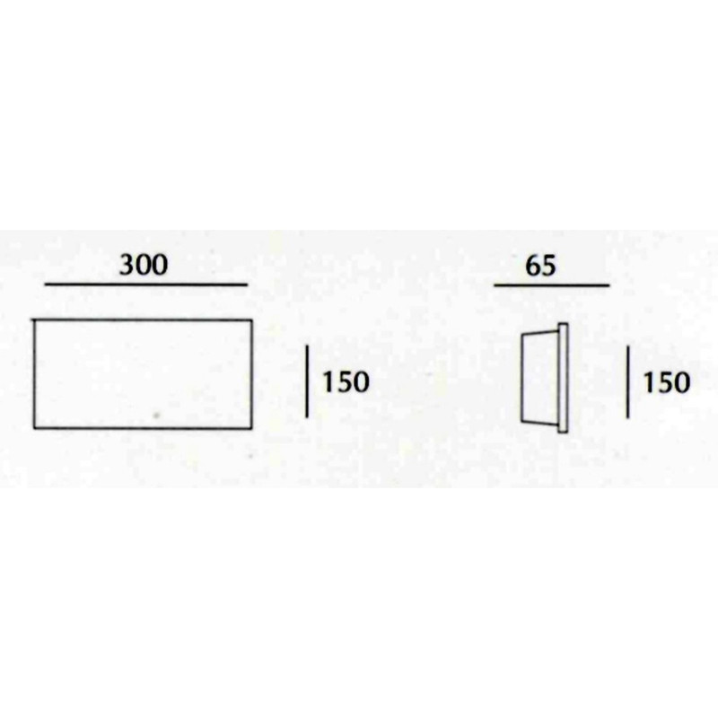 Rettangolo LED - Applique Gesso Tinteggiabile Biemissione 30 Cm
