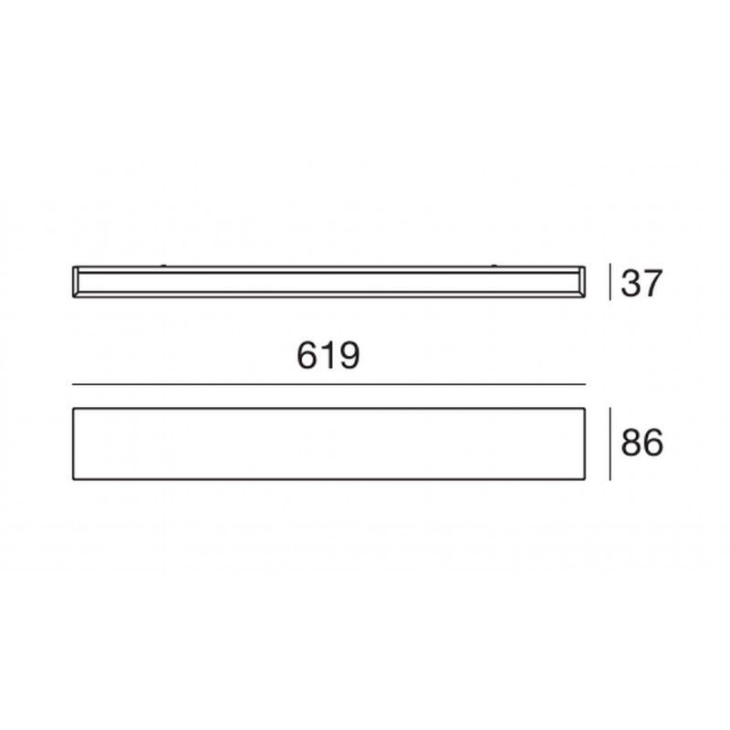 Linea Light Box LED 28W 62 cm Applique Biemissione Metallo