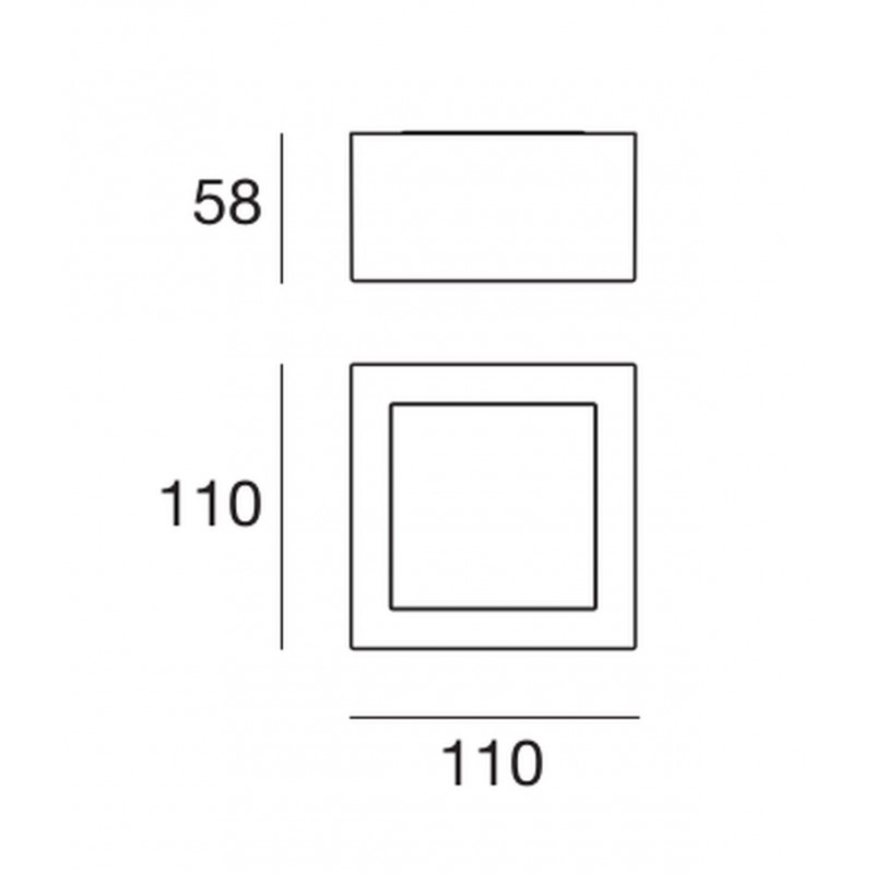 Linea Light Box LED 5W 11 cm Plafoniera Cubetto Soffitto cm 11
