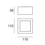 Linea Light Box LED 5W 11 cm Plafoniera Cubetto Soffitto cm 11
