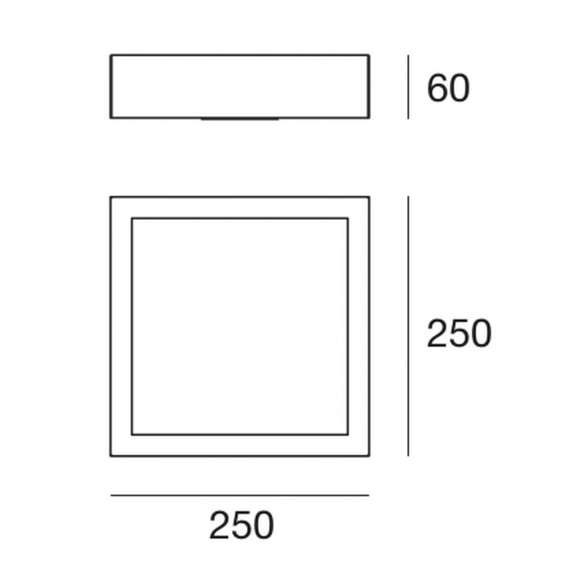 Linea Light Box LED Plafoniera Quadrata cm 25