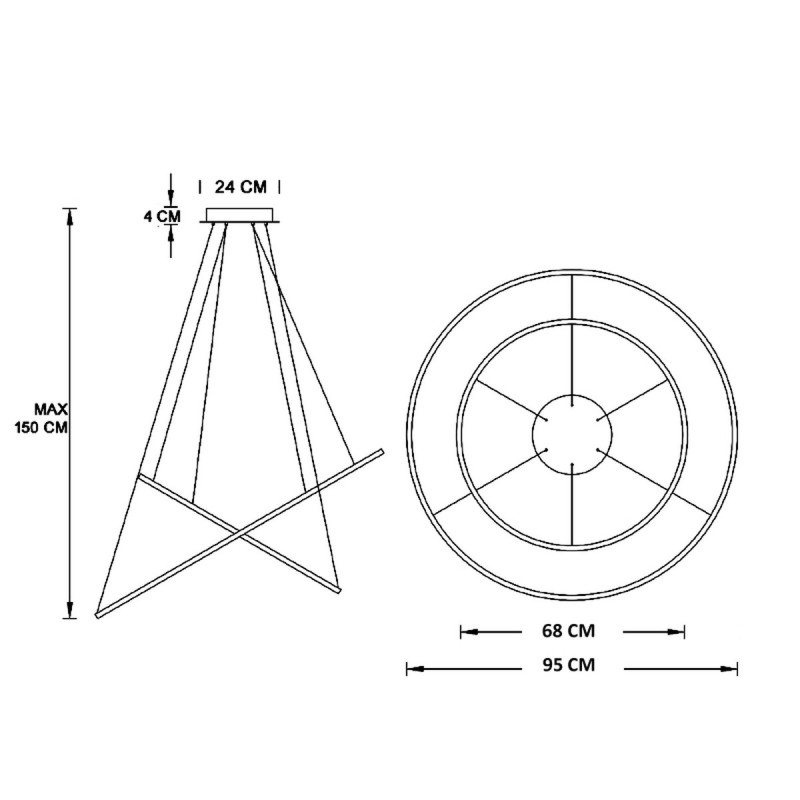 Biluce Opposit Lampada Sospensione Led Con Anelli