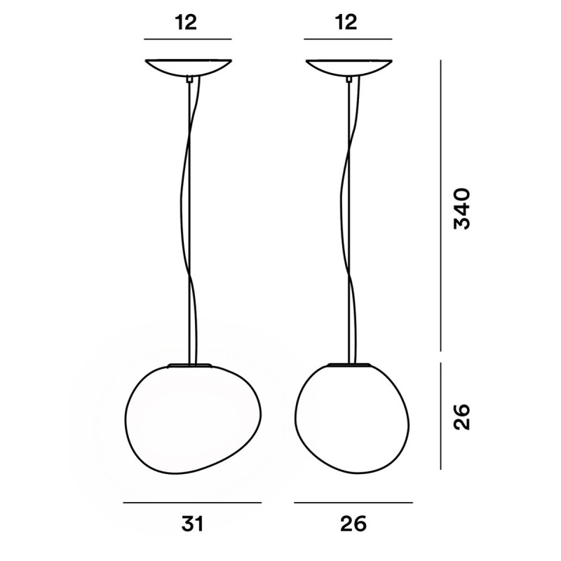 Foscarini Gregg Media Sospensione Bianco