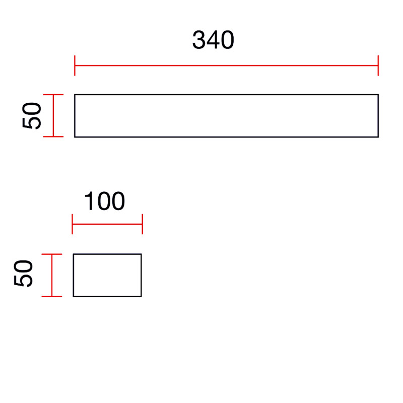 Mensola Basso Consumo 26w - Applique Gesso Tinteggiabile 35 Cm
