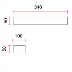 Mensola Basso Consumo 26w - Applique Gesso Tinteggiabile 35 Cm