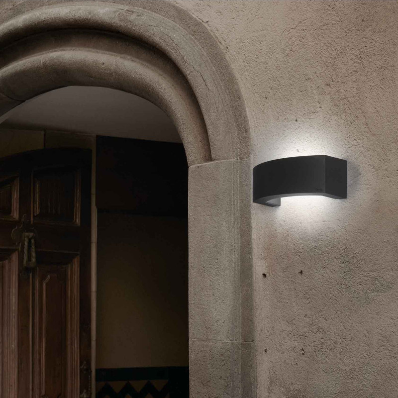 Applique per Esterni a luce indiretta IP44 Alluminio Grigio