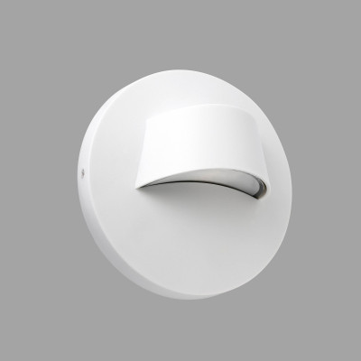 Segnapassi da parete per esterno rotondo Bianco LED 3W 3000K