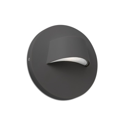 Segnapassi da parete per esterno rotondo Grigio LED 3W 3000K