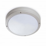 Plafoniera applique circolare per esterni alluminio 27 cm IP54 Grigio Argento Plafoniera applique circolare per esterni alluminio 27 cm IP54 Grigio Argento