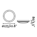 Plafoniera applique circolare per esterni alluminio 27 cm IP54 Grigio Argento Plafoniera applique circolare per esterni alluminio 27 cm IP54 Grigio Argento