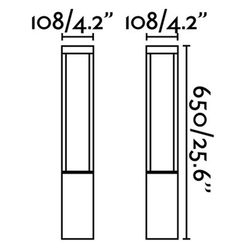 Paletto lampioncino LED per esterno moderno 65 cm IP54 Ruggine