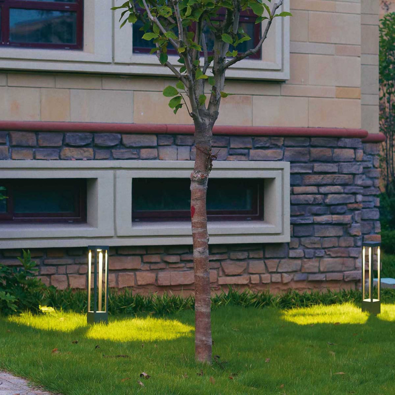 Paletto lampioncino LED per esterno moderno 65 cm IP54 Ruggine