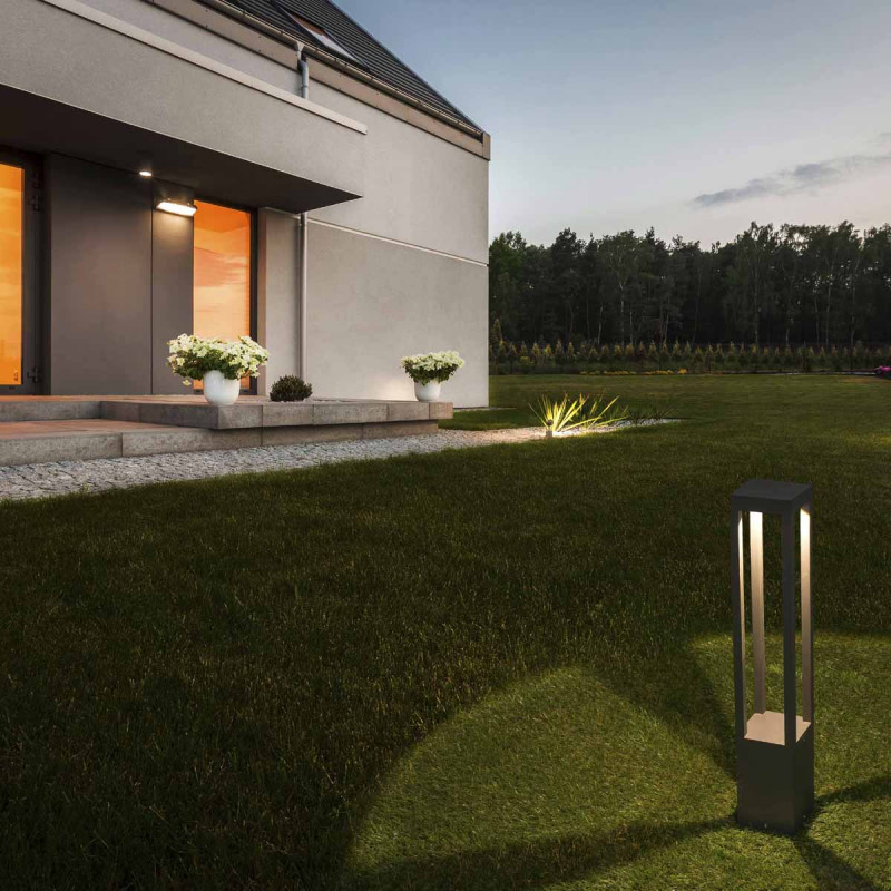 Paletto lampioncino LED per esterno moderno 65 cm IP54 Ruggine