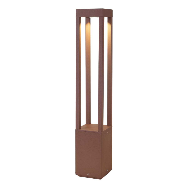 Paletto lampioncino LED per esterno moderno 65 cm IP54 Ruggine