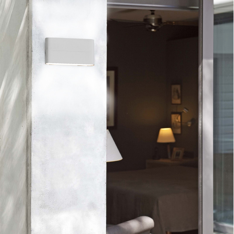 Applique LED per esterno Biemissione 17.5 cm IP54 Bianco