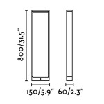 Paletto Lampioncino 80 CM LED per Esterni IP54 Grigio