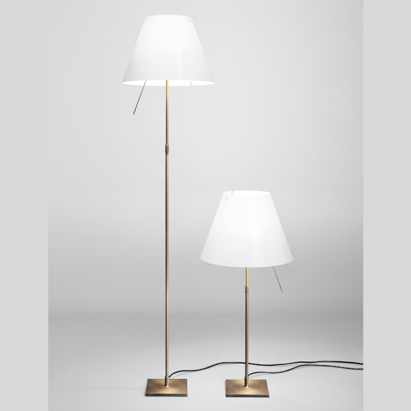 Luceplan Costanza Terra Telescopica Con Dimmer E Paralume