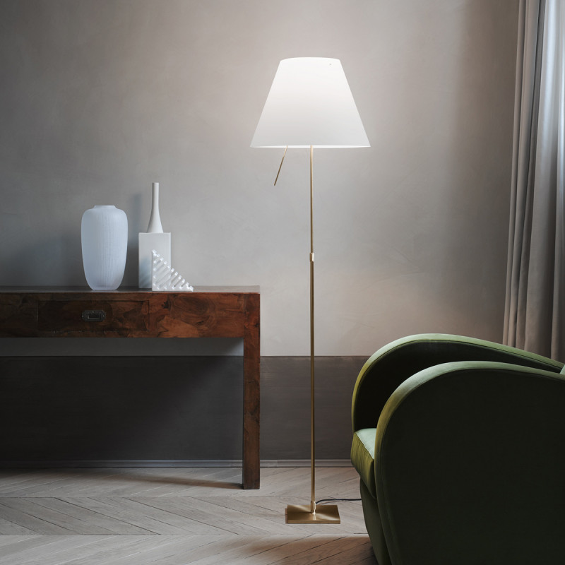 Luceplan Costanza Terra Telescopica Con Dimmer E Paralume