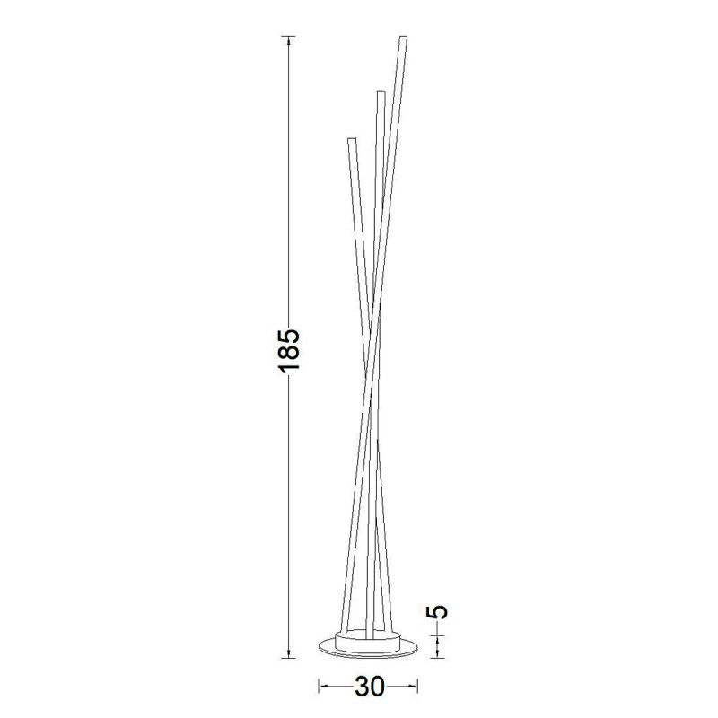 Biluce Segmenti Lampada Terra LED con Aste incrociate