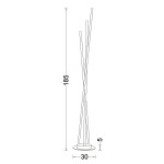 Biluce Segmenti Lampada Terra LED con Aste incrociate