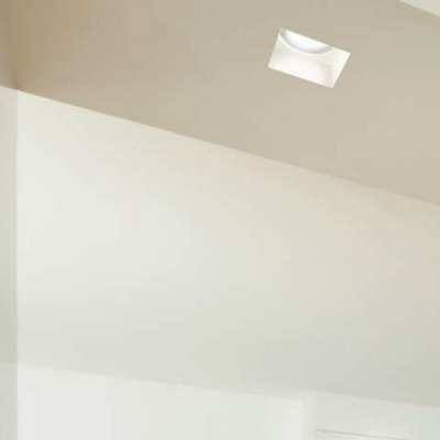 Faretto In Gesso Incasso Quadrato Retrocesso GU10