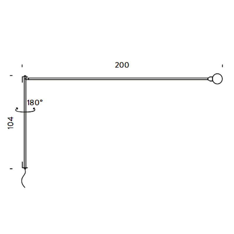 Nemo Potence Pivotante lampada parete a sbalzo 200 cm