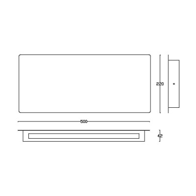 Biluce Mattonella XL Applique LED Rettangolare 36W 50 CM...