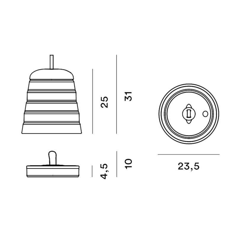 Foscarini Cri Cri Lanterna LED per Esterni lampada portatile a batteria ricaricabile