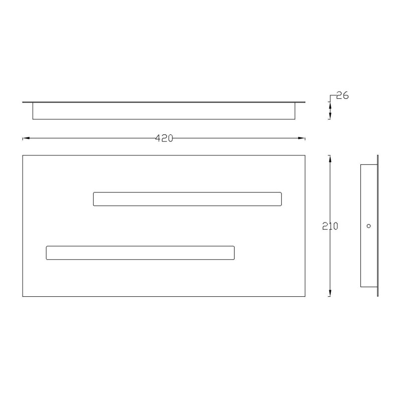 Biluce Tratto Plafoniera rettangolare piccola LED